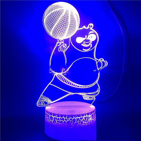 Kung Fu Panda 3d Led Nattljus Sovrumsbordslampa Färgbyte