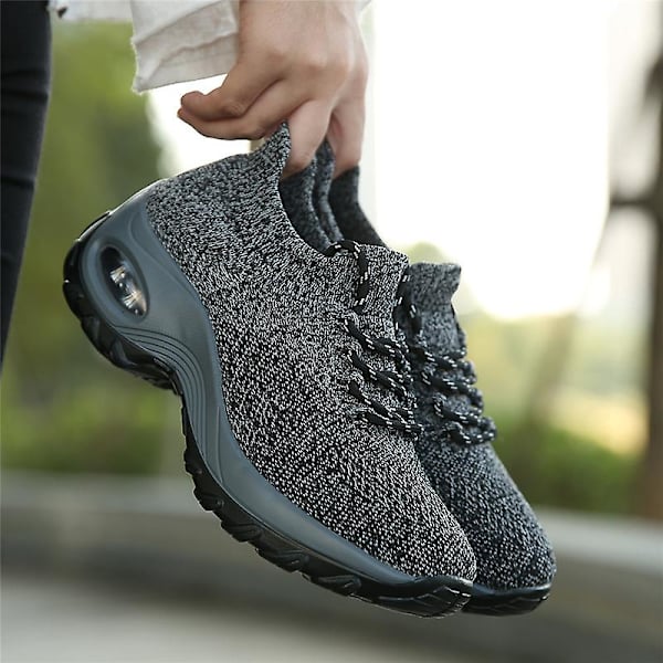 Dam Super Light Sneakers Tenis Feminino Dam Wedge Andas Running Mesh 2G1862 Gray 41