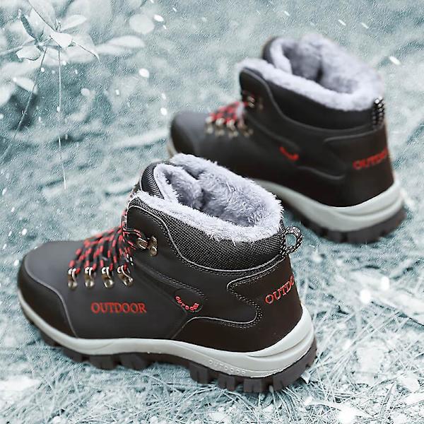 Vintersnöskängor för män Halkfri Casual Lätt vandringskänga 2099 Black 41