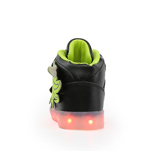 Barnskor Pojkar Led Light Up Skor Pojkar Flickor Sportlöparskor 2L1188 BlackGreen 34