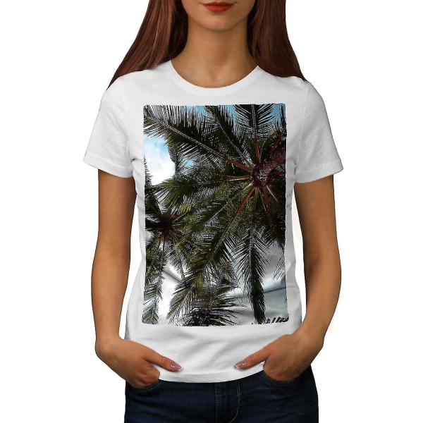 Palmblad Foto Kvinnor Whitet-shirt S