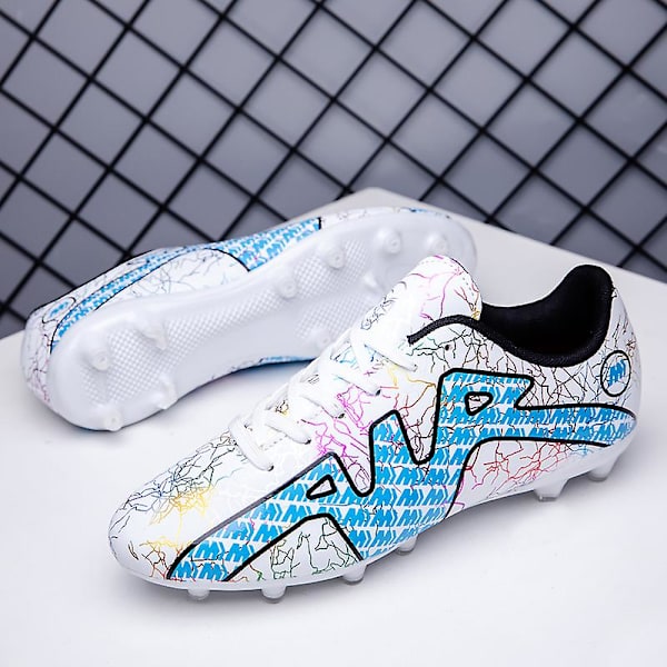 Fotbollsskor för män Halkfria fotbollsskor Klossar Gräs Fotbollssneakers Yj211 WhiteBlue 41