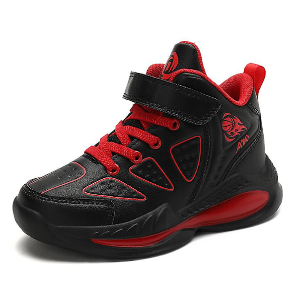 Pojkar Flickor Basketskor Barn Sneakers Andas Sportskor 5088 BlackRed 36