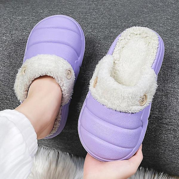Dam bomullstofflor Vinter lätta husskor inomhus utomhus snöskor 2J2206 Purple 44