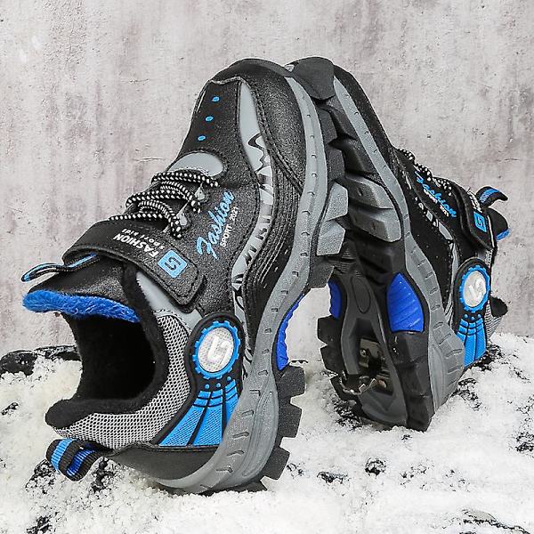 Pojkar Flickskor Utomhusvandring Vattentät Sneaker för barn 2J201 BlackBlue 40