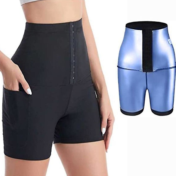 Svett Bastu Byxor Body Shaper Waist trainer Thermo Shapewear Korsett Hög midja Slimming Byxor Gym Leggings Träning Fitness Fajas,3 poäng XXXL