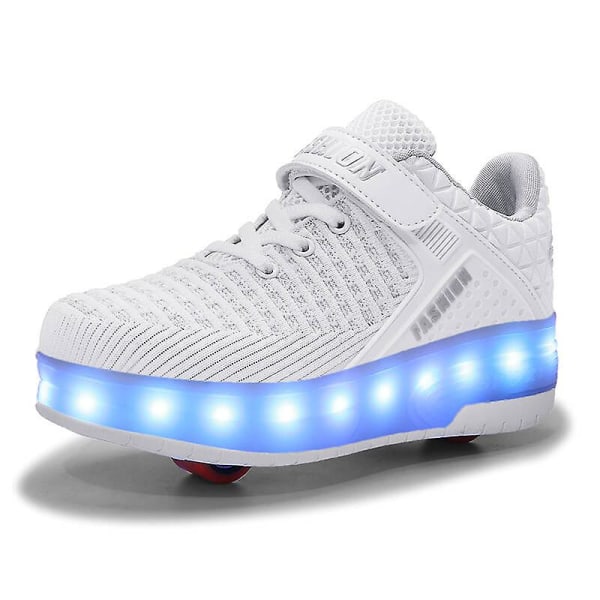 Barnsneakers Dubbelhjulsskor Led Light Skor 8099 White 39