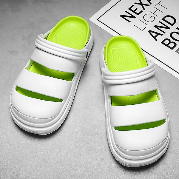 Herr Dam Strandtofflor Mode Sandaler Utomhus Inomhusskor 2766 WhitetGreen 40-41