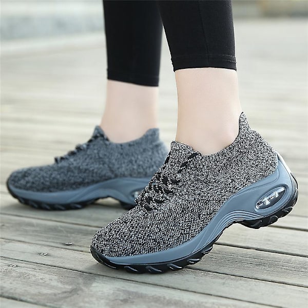 Dam Super Light Sneakers Tenis Feminino Dam Wedge Andas Running Mesh 2G1862 Gray 41