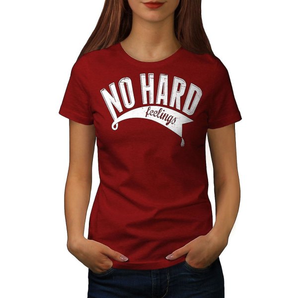 No Hard Feelings Slogan Dam Röd-skjorta S