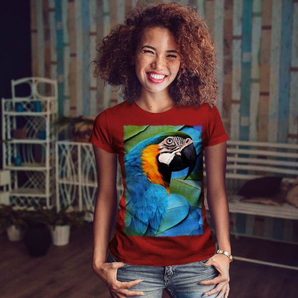 T-shirt för söt kvinna för papegojafågel XXL