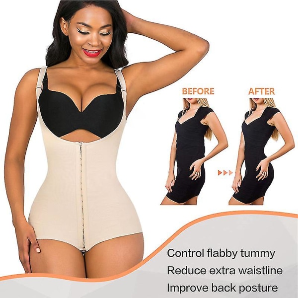 Lequeen Justerbar kvinna Fajas colombianska bantningsgöringar Platt mage Shapewear Slida Korsett Waist Trainer Kroppsformare, blcack 2 M
