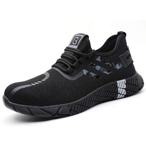 Lätta, punkteringsbeständiga, skyddsarbetsskor för män Sneakers 3C3019 BlackWhite 40
