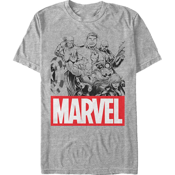 Marvel Avengers Group Sketch T-shirt XL