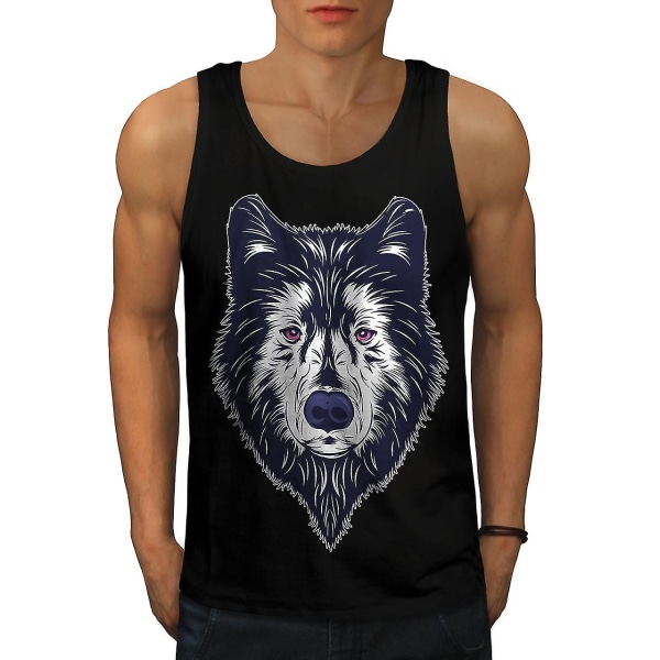 Wolf Deep Look Men Blacktank Top L