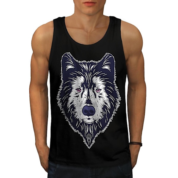 Wolf Deep Look Men Blacktank Top XL