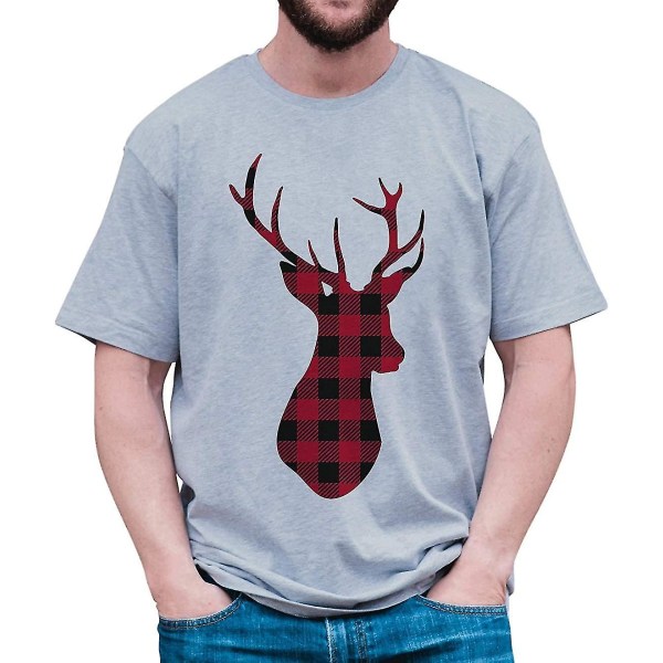 Custom Party Shop Herr plädad Deer Christmas T-shirt S