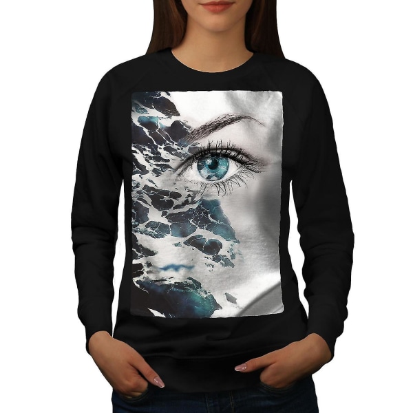 Eye Elegant Print Women Blacksweatshirt S