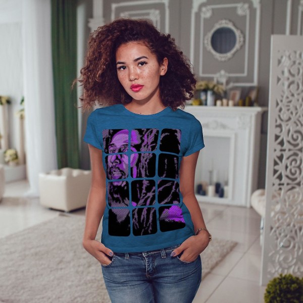 Bob Marley Face Celebrity Women Royal T-shirt S
