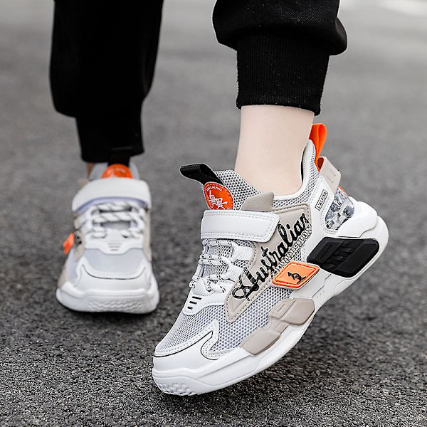 Sneakers för barn Halkfria lätta sportlöparskor Fr098 Gray 32