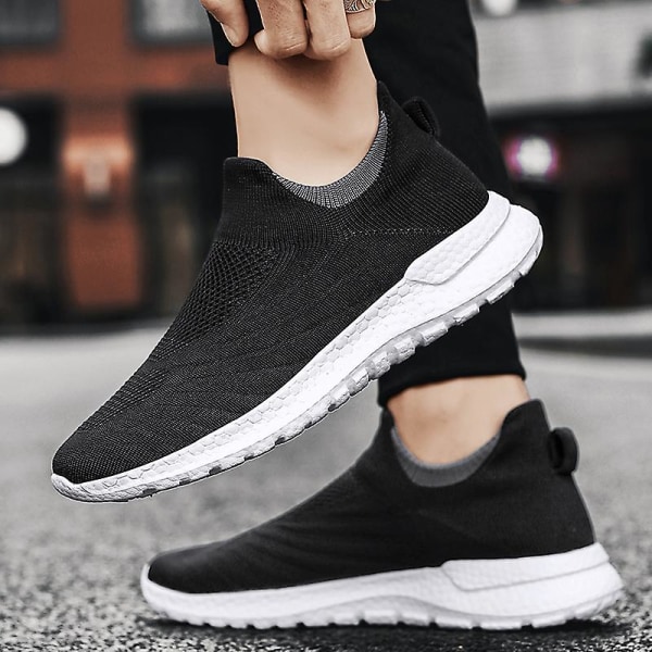 Herr Fly Weaving Sneakers Andas löparskor Mode Sportskor 3Af8026 BlackWhite 42