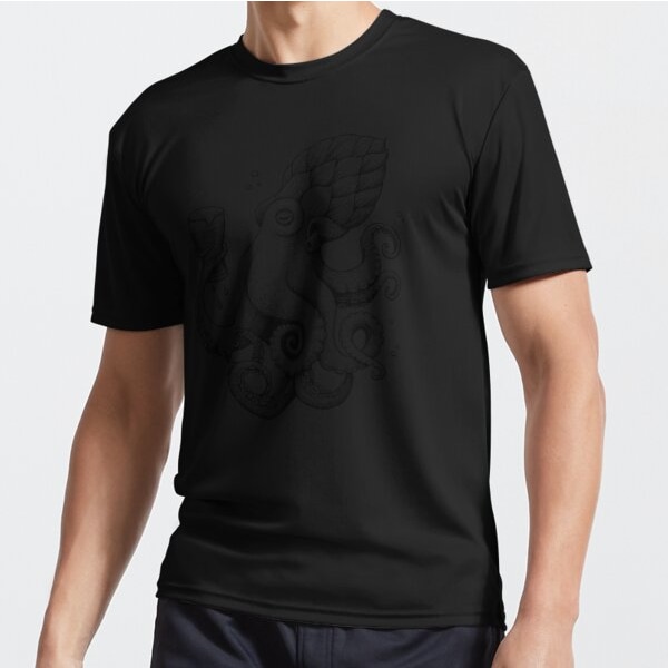 Hoptopus - Aktiv T-shirt för öldrickande bläckfisk Black XL_Front