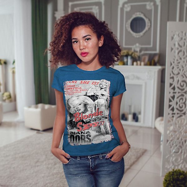 Blond Spy Girl Kvinnor Royal Bluet-skjorta S