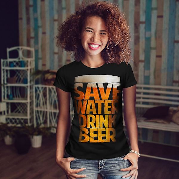 Spara vatten Dryck Kvinnor Blackt-shirt M