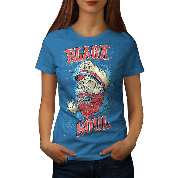 Dead Pirate Soul Skull Kvinnor Royal Bluet-shirt XXL