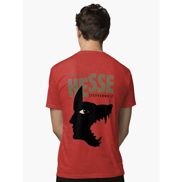 Hermann Hesse Tri-blend T-shirt Red L_Back