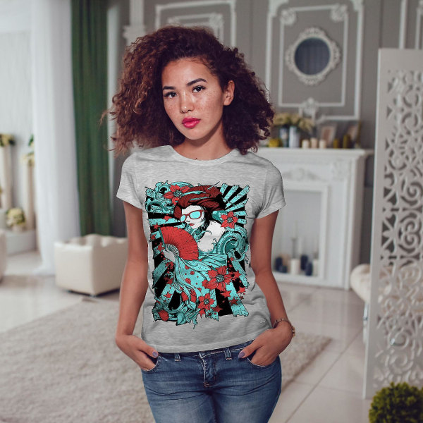 Girl Fashion Fantasy Women Greyt-shirt L