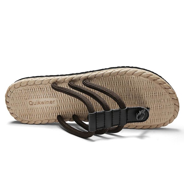 Herrsandaler Mode Casual Andas strandskor hgq223 Brown 43