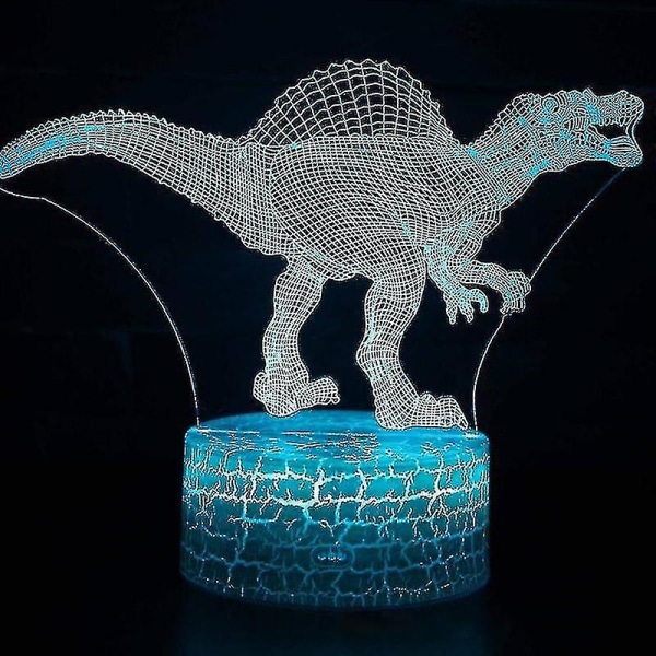3d Led Dinosaur Nattljus Touch 7 färger byta sängar