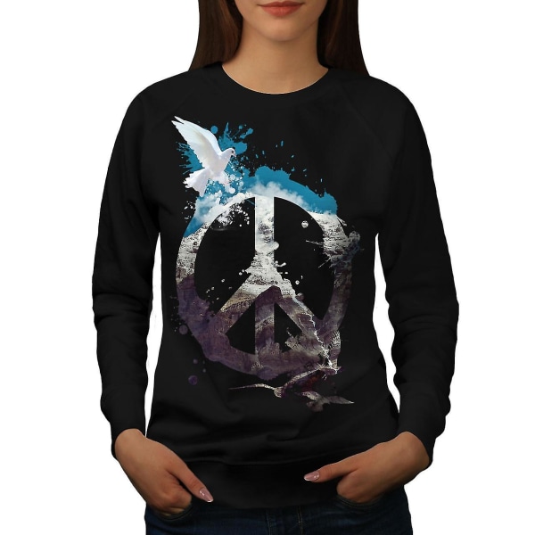 Peace Pigeon Cool Women Blacksweatshirt XL