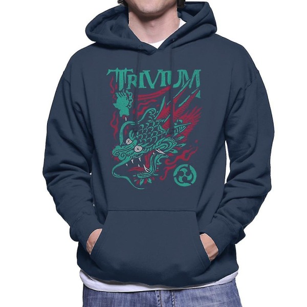 Trivium Logo Turquoise Dragon Huvtröja för män
