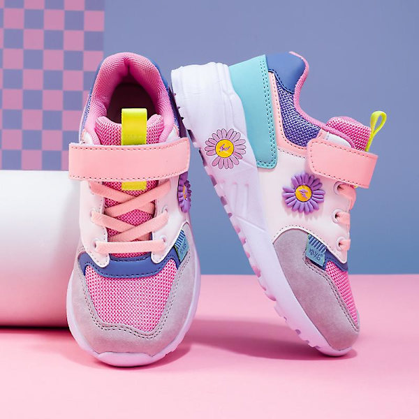 Barn Sneakers Pojkar Basketskor Halkfria tjejer Sportskor 3Ba05 Pink 34