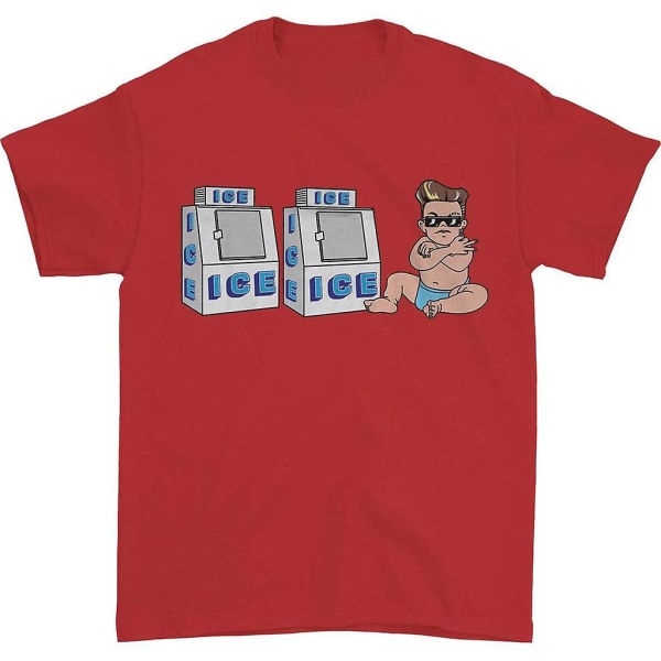 Vanilla Ice Ice Ice Baby på röd T-shirt S
