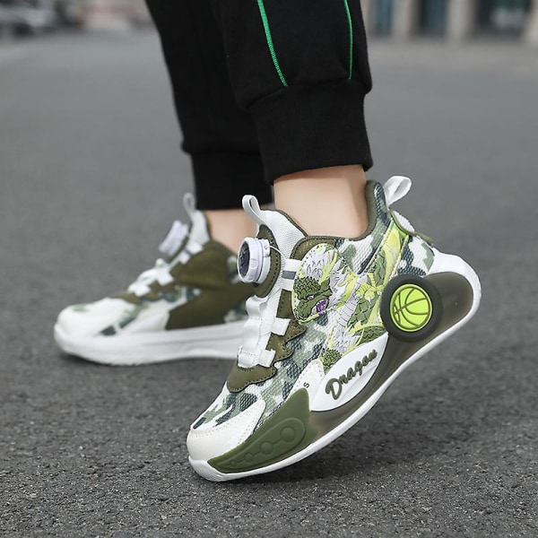 Basketskor för pojkar Mode Halkfria sneakers Sportskor som andas 3B2301 Gray 39