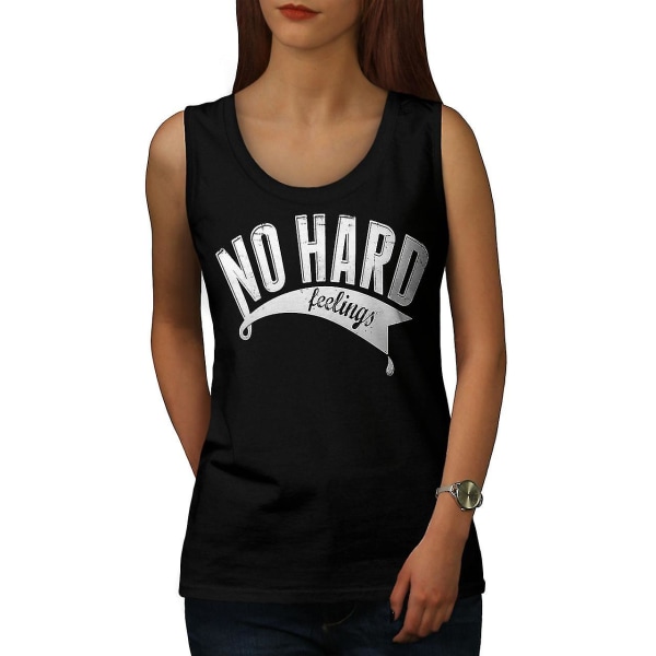 No Hard Feelings Slogan Kvinnor Blacktank Top S