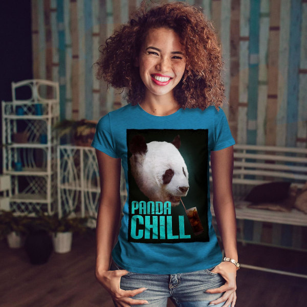 Panda Chill Söt Royal T-shirt för kvinnor S
