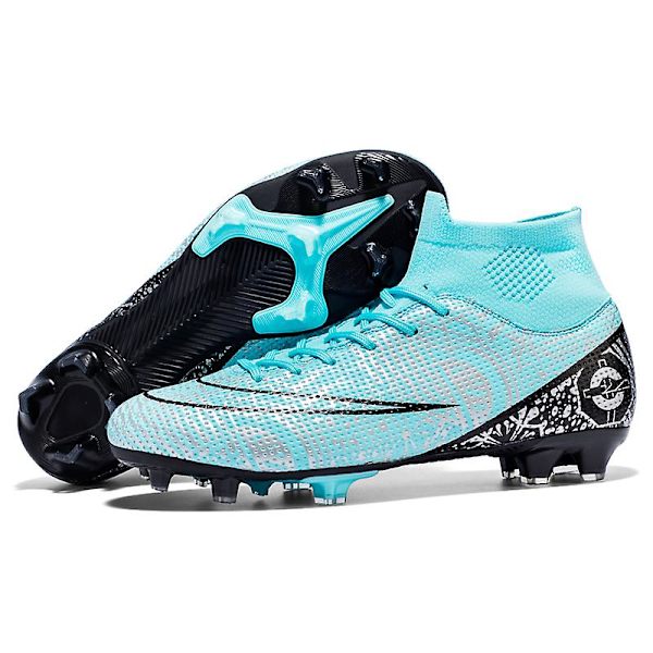Fotbollsskor för män Spikes Fotbollsskor för ungdomar Stövlar Athletic Sneaker 3C1101 Cyan 35
