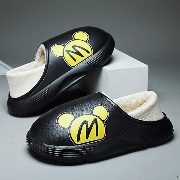 Män Kvinnor Bomulttofflor Modesandaler Utomhus Halkskydd inomhus Yj5751 Black 42-43