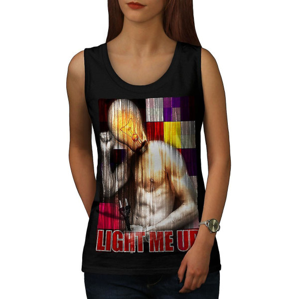 Light Up Snyggt mode för kvinnor Blacktank Top XXL