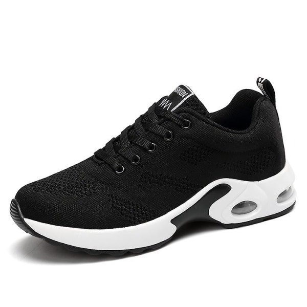 Air Cushion Sneakers för damer Shoes Damping Running Shoes 1727 Black 36