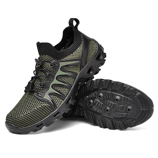 Herr vandringsskor Trailrunning Skor Halksäkra Fitness Promenad Jogging Sneakers 3C238 Green 41