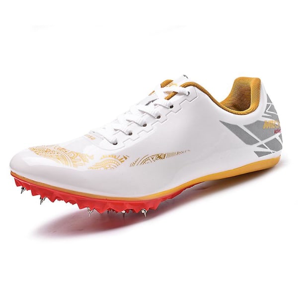 Friidrottsskor för män Spikes Track Race Hoppande Sneakers Professionell löpning Nail Spikes Skor 3Ct9018 Gold 37