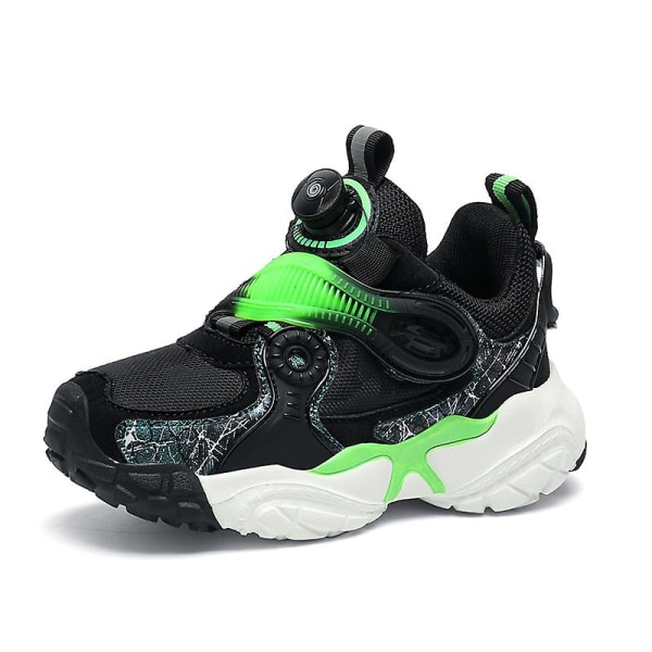 Barn Sneakers Pojkar Basketskor Halkfria Barn Sportskor 3B2296 BlackGreen 37