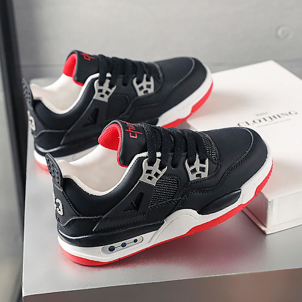 Barn Sneakers Andas Pojkar Flickor Skateboard Skor Löparskor Yj999 BlackRed 34