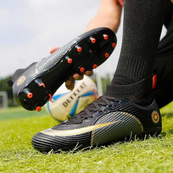 Fotbollsskor för män Halkfria fotbollsskor för herr, Gräs Fotbollssneakers Yj777 Black 41