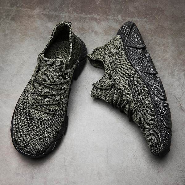 Herr Fly Weaving Sneakers Andas löparskor Mode Sportskor 3Am88 Green 41